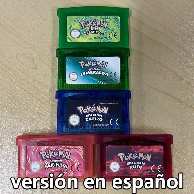 Игровой картридж серии Pokemon GBA, 32-битная игровая консоль, картридж Esmeralda Zafiro Verde Hoja Rubi красный Fuego ESP версия для GBA картридж для видеоигр серии pokemon gba 32 бит картридж для карты pokemon arceus legend platinum red для gba nds