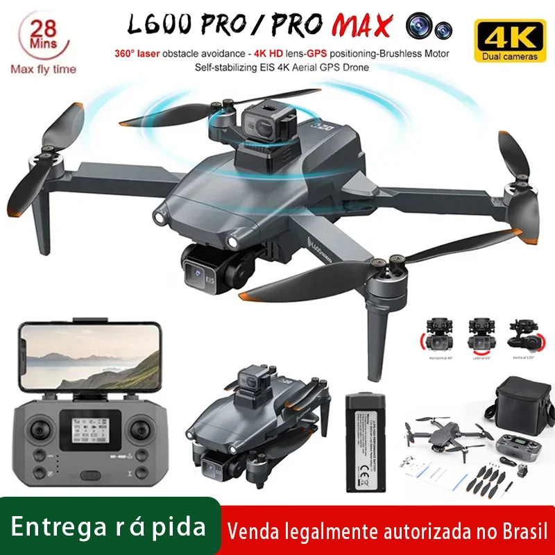 Drone GPS L600 Pro MAX 4K 3 Axes Cardan Anti-collision