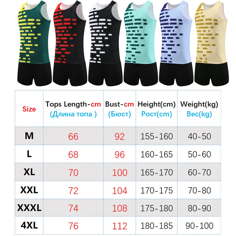 Men Marathon Track And Field Sets Sportswear Tank Top Running Vest Shorts Quick Dry Breathable Tracksuit Sportwear Training Sets 2