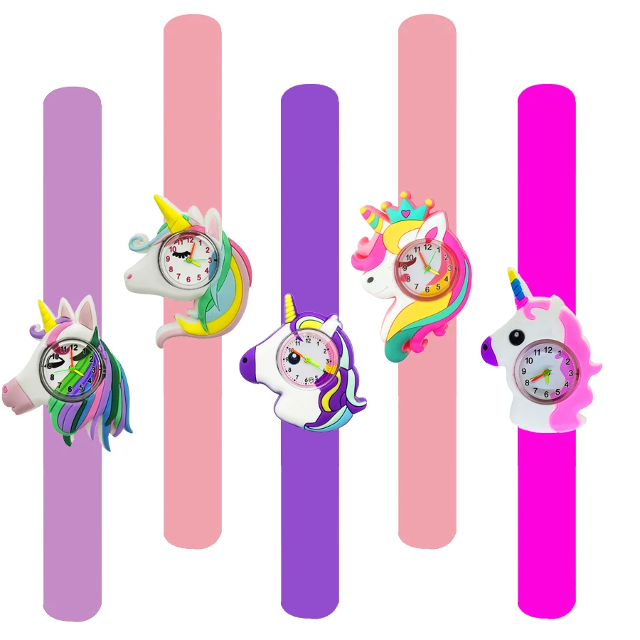 Montres de dessin animé pour enfants, temps d'étude pour bébé, bracelet jouet pour enfants, montre à claquettes pour garçons et filles, horloge cadeau d'anniversaire, batterie de rechange gratuite