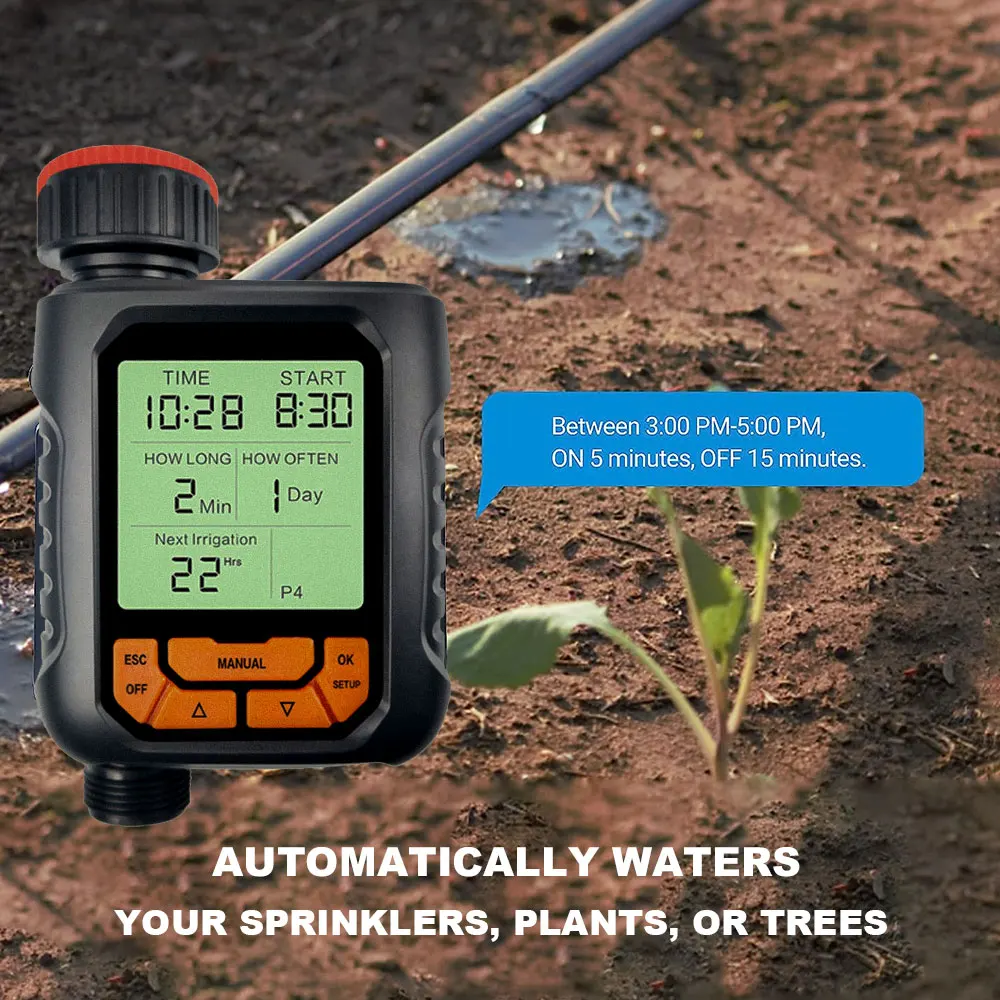 Garden Watering timer Automatic irrigation equipment Large LCD Display