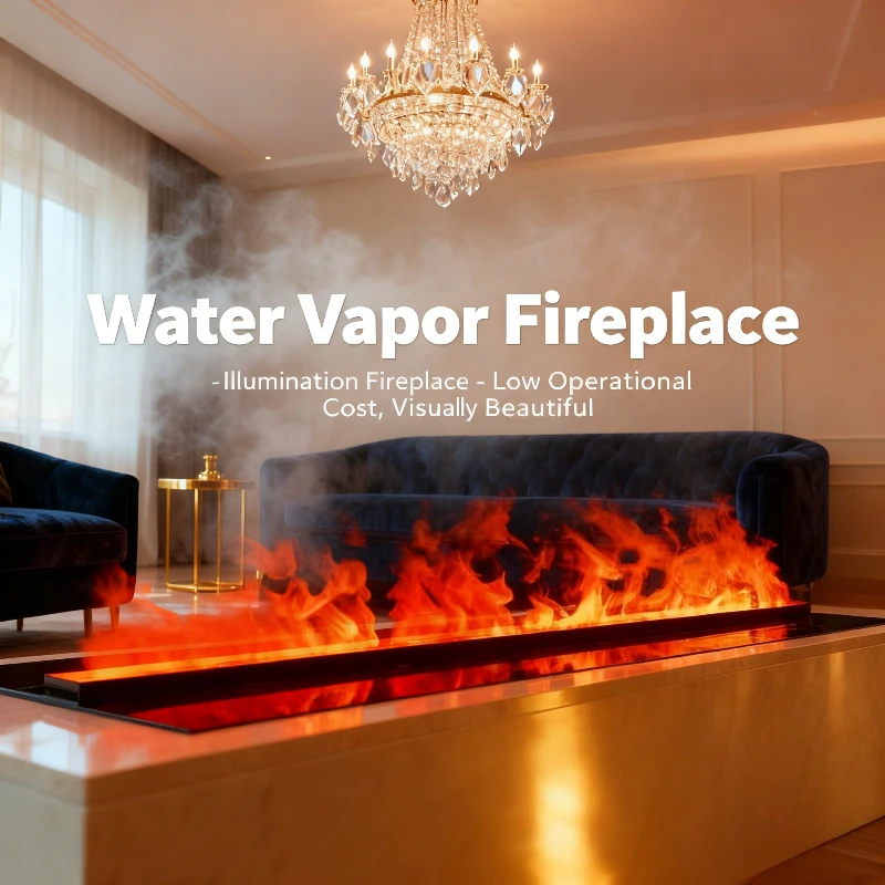 เตาผิงไฟฟ้า 3 มิติ แบบไอน้ำ พร้อมรีโมทคอนโทรล เงียบสงบ สร้างละอองน้ำเหมือนจริง พร้อมระบบความปลอดภัย 1