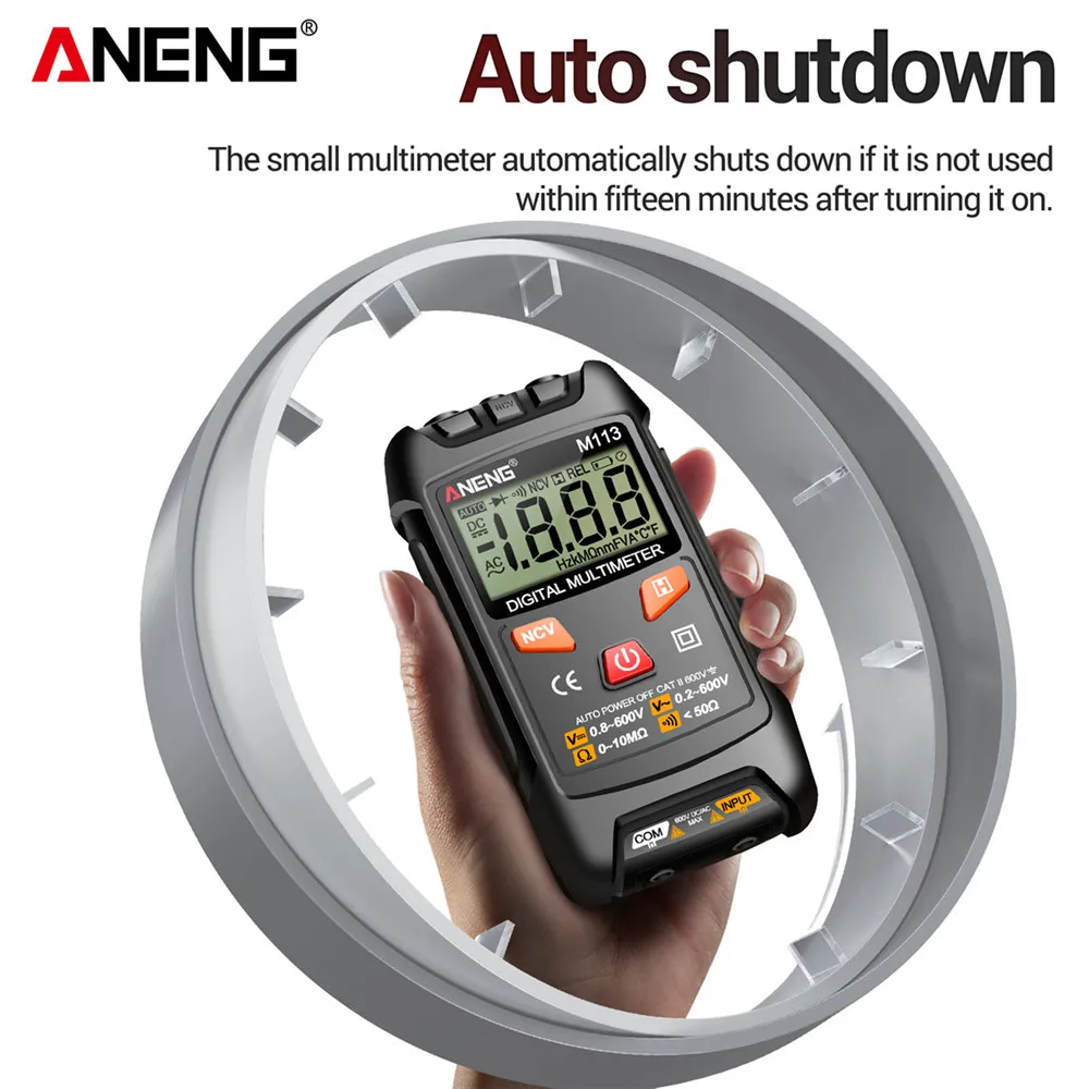 Digital Multimeter Multimeter Tester Analog Multimeter ANENG M113 Pocket Portable Multimeter Tester 1999 Counts Mini Multimeters AC/DC Voltage Auto Machine Multitester Tool
