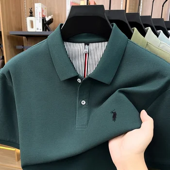 Polo a maniche corte 100% cotone puro, di alta gamma con logo Paul Pony ricamato t-shirt da uomo comfort estivo top casual business
