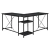 Mainstays Two-Way Convertible Desk with Lower Storage Shelf, Charcoal Finish and Black Metal Frame 5