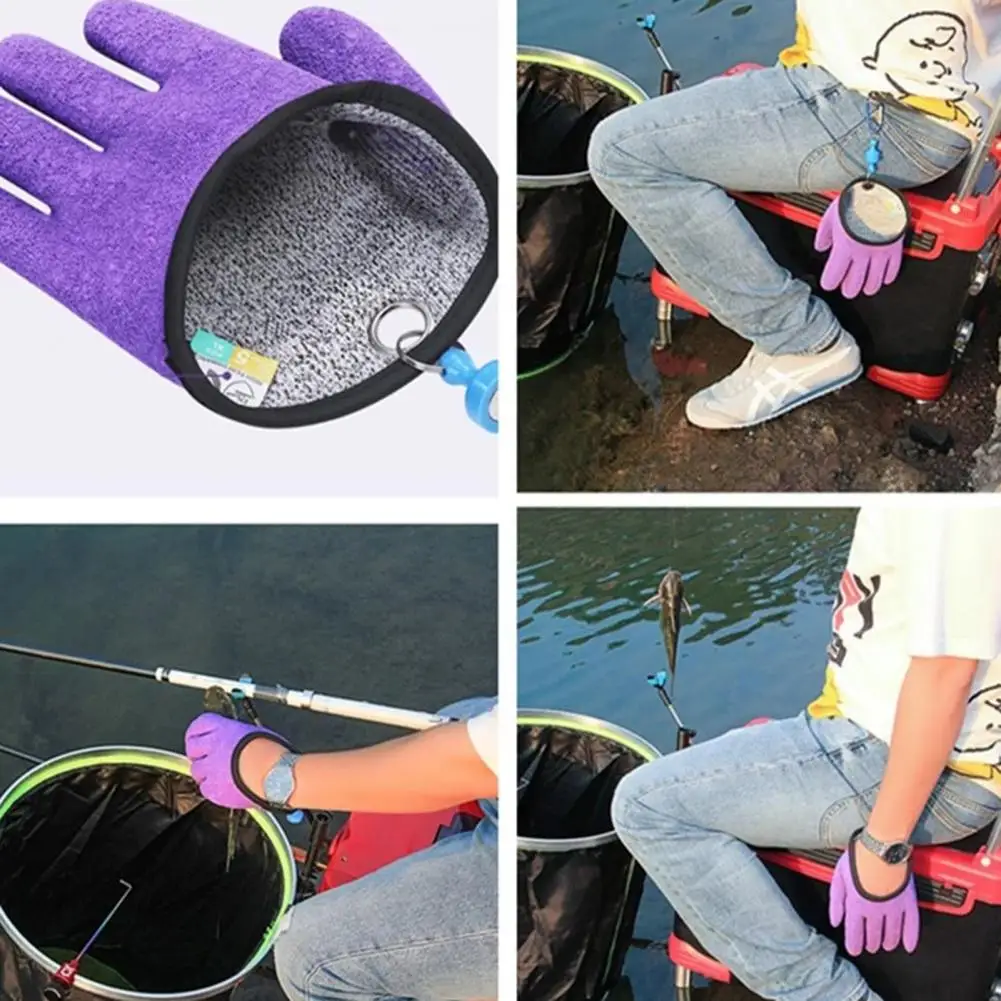 Left/Right Fishing Glove 1Pc Thickened Non-slip Lightweight Fishing Glove Outdoor Fish Catching Waterproof for Fisherman