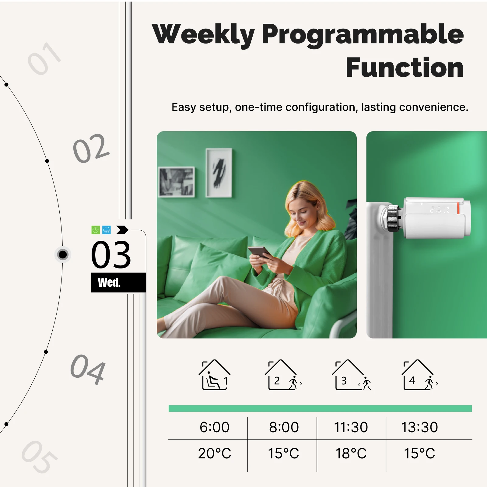 MOES Tuya ZigBee Thermostatic Radiator Valve Smart TRV Programmable Support Alexa Google Home App Remote Temperature Controller