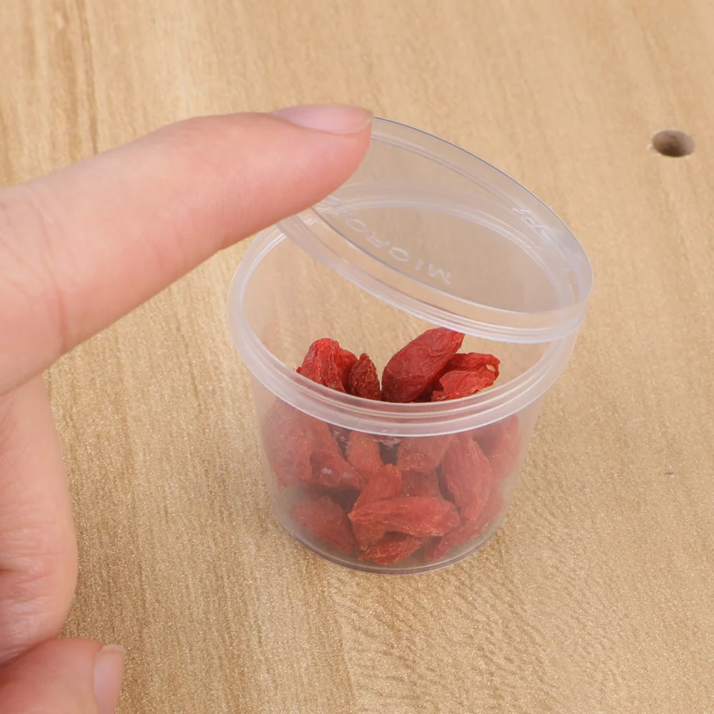 100Pcs/300Pcs Chutney Chili Sauce Cups Plastic Clear Food Small Sauce Container Box With Lids Disposable Pot