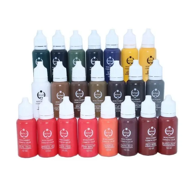Tattoo Ink Set 15ml Permanent Makeup Pigment for Beginner Practice for Tattoo Eyebrow Lips Eye Line Microblading
