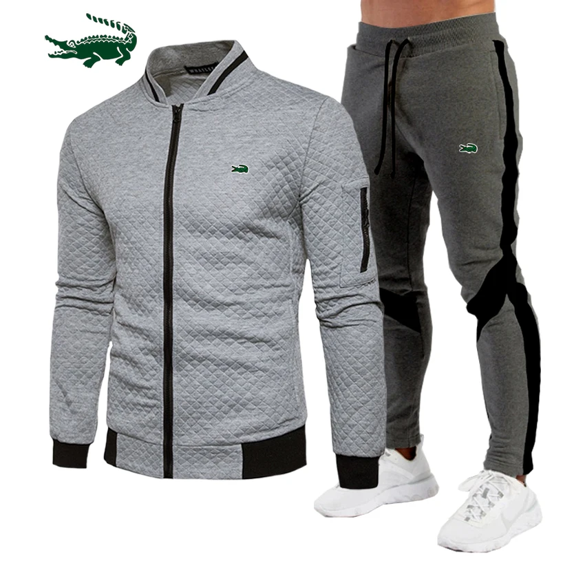 

new sports jacket+ pants suit brand spring and autumn fashion zipper sweater casual sportswear men's suit + pants suit quality
