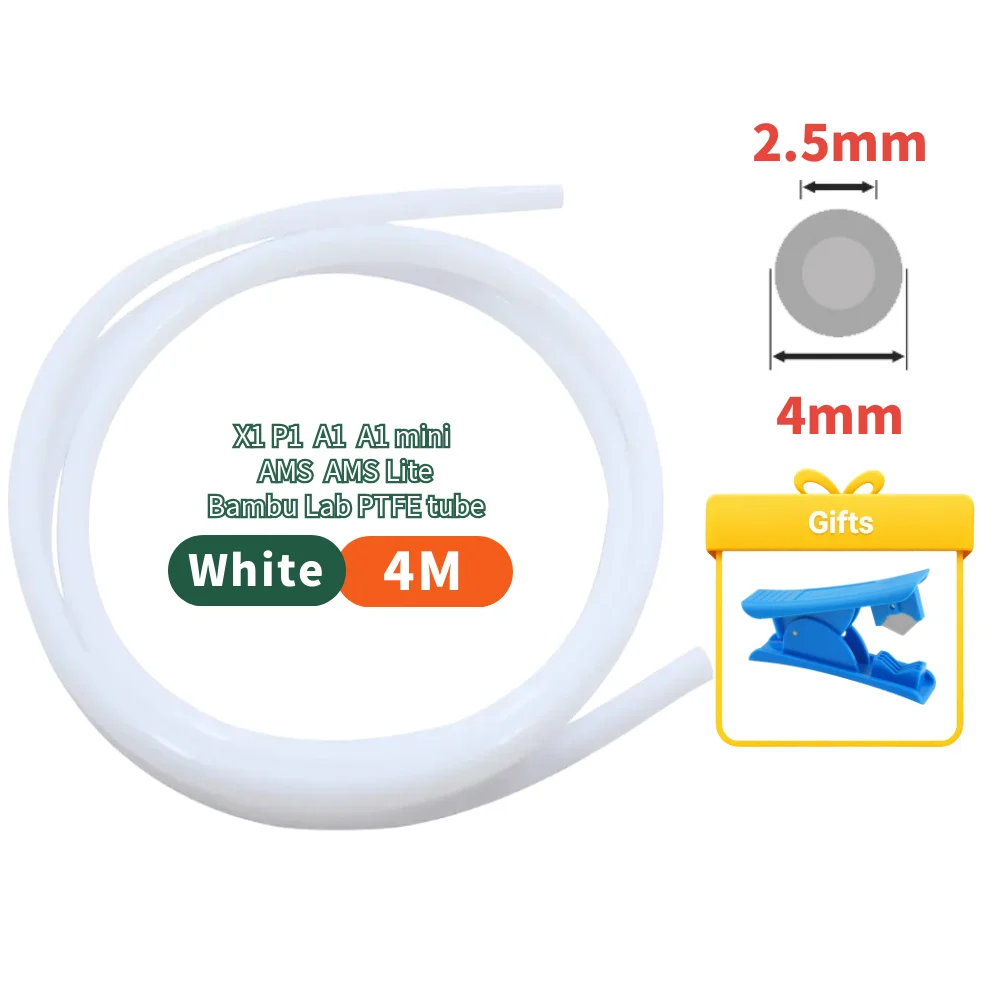 Premium PTFE Bowden Extruder Tube for 3D Printers - 1.75mm Filament