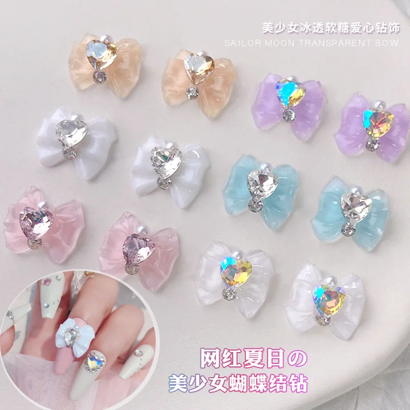 

Lovely Sweet Candy Nail Art Charms MIX-Cartoon Pink Kawaii Accessories Resin Bear Snake DIY Nail Art Decoration Rhinestones