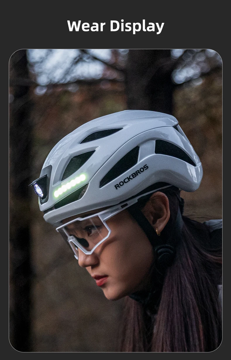 Bike Headlamp Cycling Helmet Ultralight Type-C Charging Bicycle Light Helmet Spo