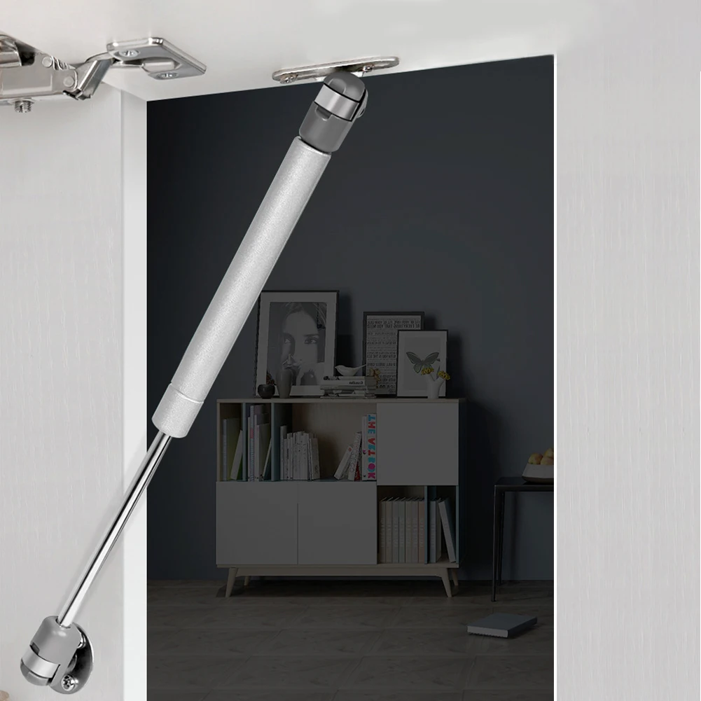 2pc 80N/100N Pneumatic Support Furniture Hinge Cabinet Door Hinge Silent Hydraulic Lift Support Stay Soft Close Open Cabient Hardware