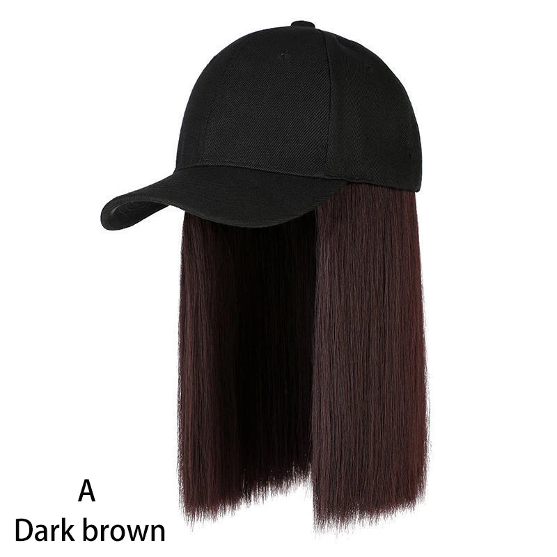 Wigs with a Hat Baseball Wigs Cap Body Cap Short Straight Hair Wig Cap Sun Hat Short Smooth Wig Hat Wig Short Wig Capeline ladies baseball cap