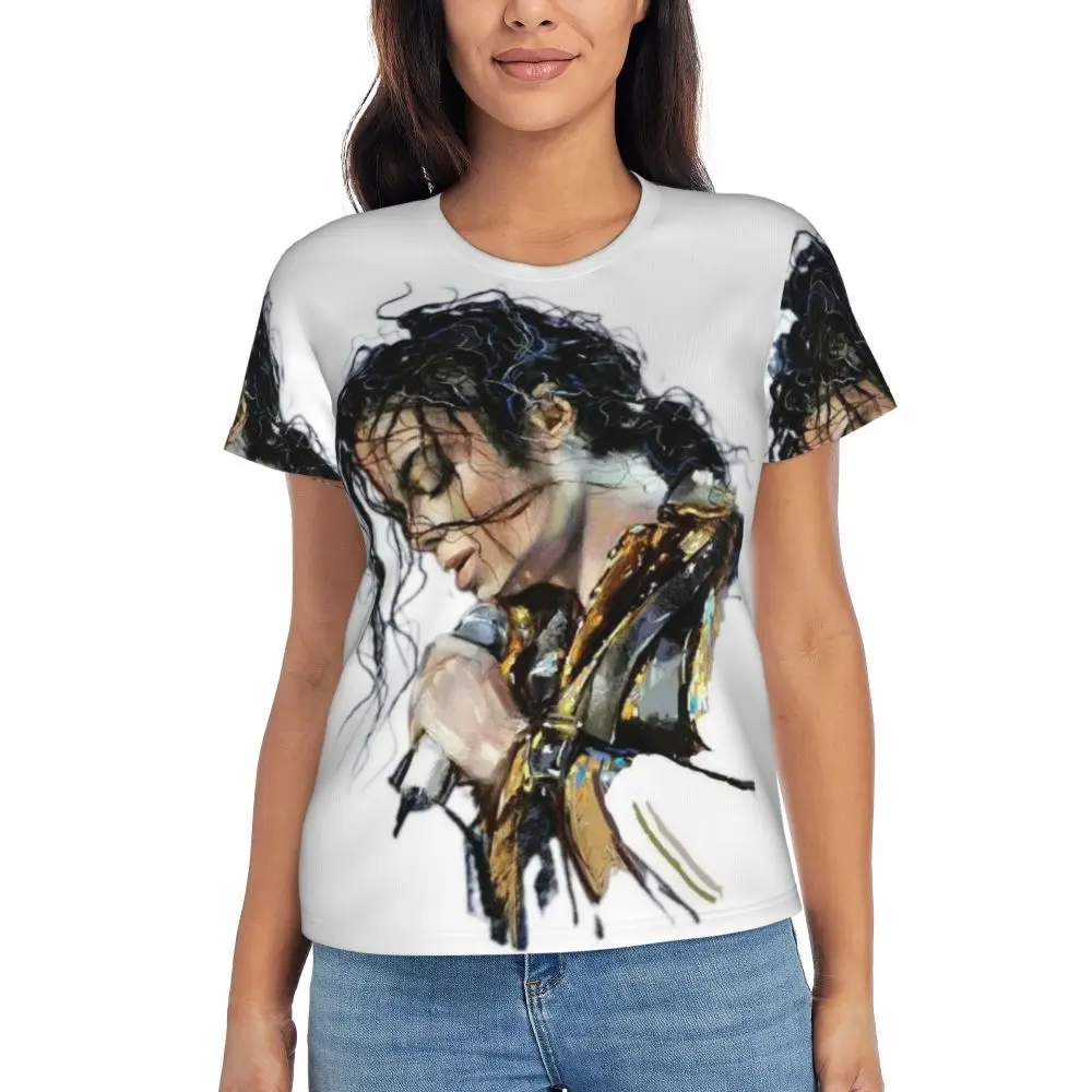 Michael Jackson Musicians Singers Dancers T-Shirt Women Short Sleeve T Shirts O-Neck Streetwear Cotton Summer Tees Streetwear
