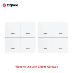 Smart Home Wireless Scene Switch - 4-Button Controller (Zigbee 2Pcs)
