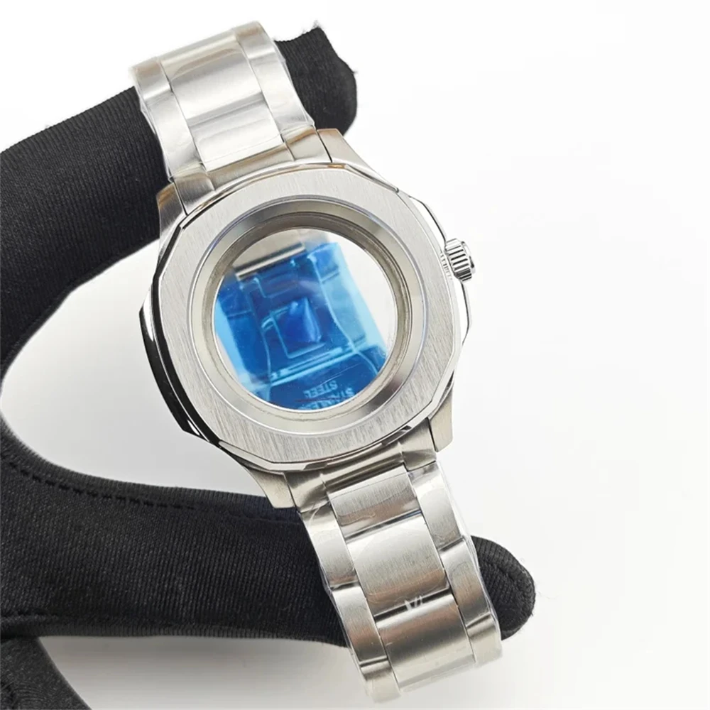 Серебристые-черные-часы-из-нержавеющей-стали-ремешок-из-драгоценного-стекла-42-мм-матовый-браслет-20-мм-для-nh35-nh36-4r35a