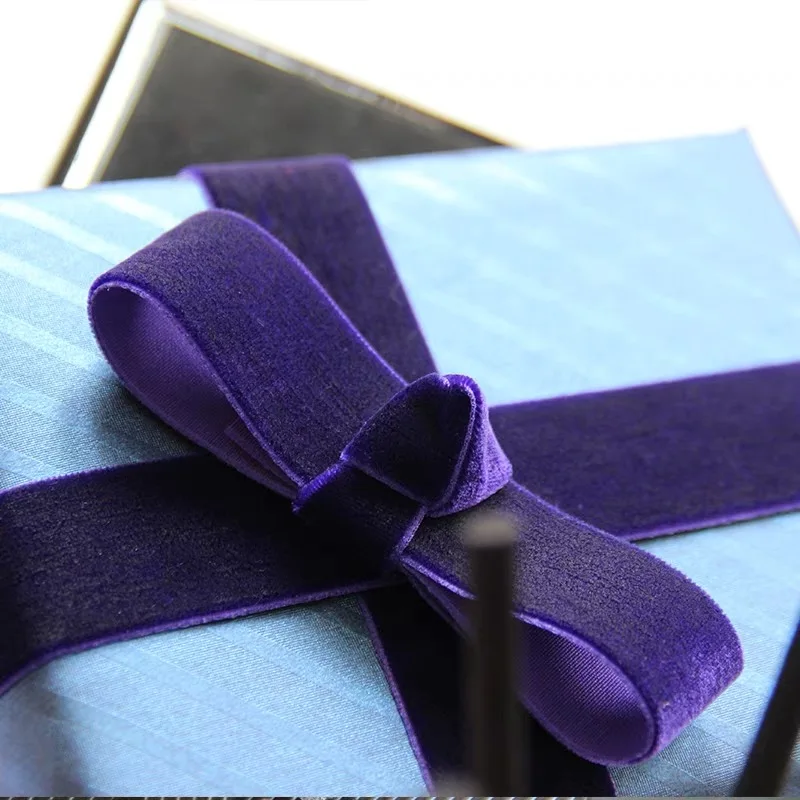 6/9/15/25mm Einseitiges Samtband für Handgemachte Geschenke Blumenstrauß-Verpackung Heim-Party-Dekoration Weihnachts-Samtband – Detail 2