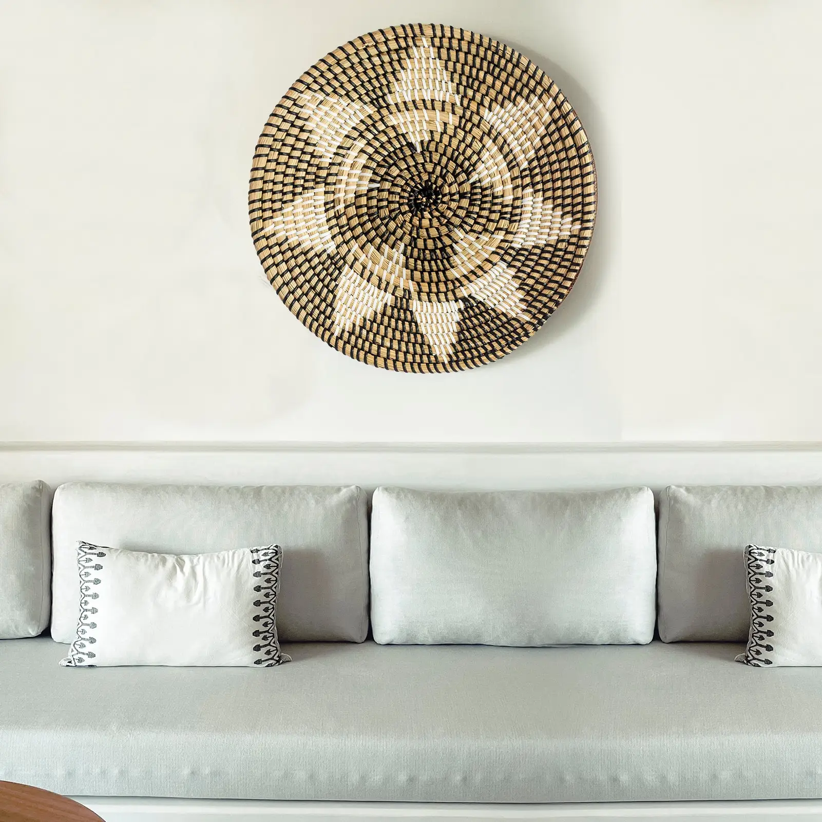 Natural Boho Round Seagrass Fruit Bowl Rattan Hanging Decoration Woven