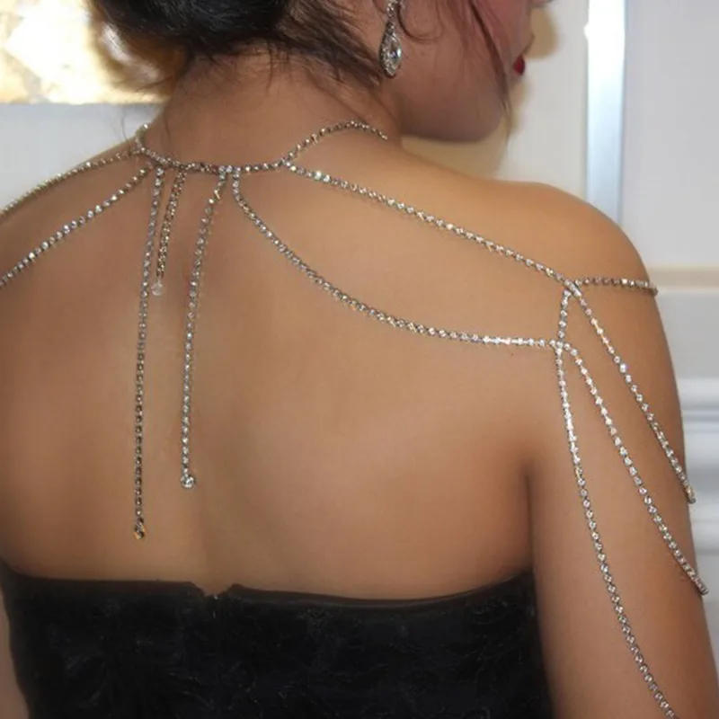 Sexy Women's Multilayer Rhinestone Body Chain Shoulder Chain 2023 New Personality Fashion Evening Party Sexy Body Chain Jewelry