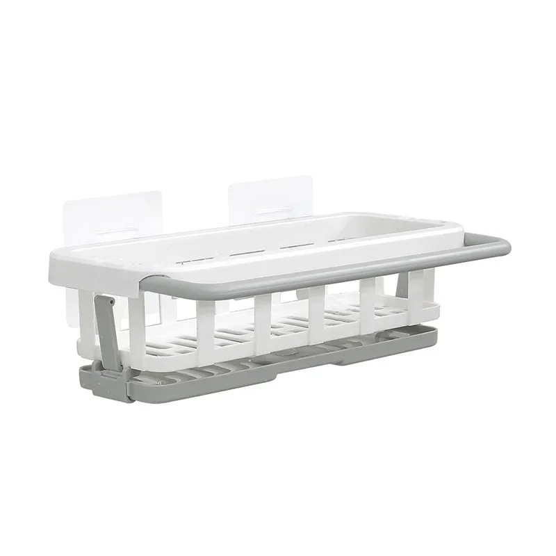 Sponge Holder Kitchen Organizer Dish Drainer Soap Rack Sink Tray Dishcloth Towel Rack Wall Mounted Storage Basket Shelf Kitchen 2