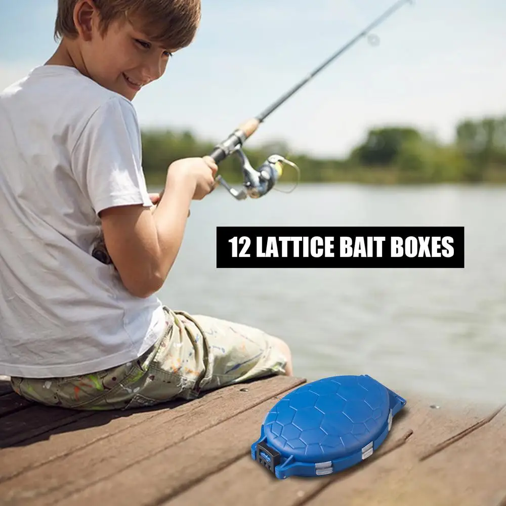 Description Picture 2 of itemFishing Tackle Box 12-Grid Fishing Lure Bait Hooks Storage Box Lure Organizer Turtle Shaped Case Tackle Box For Fishing Lures