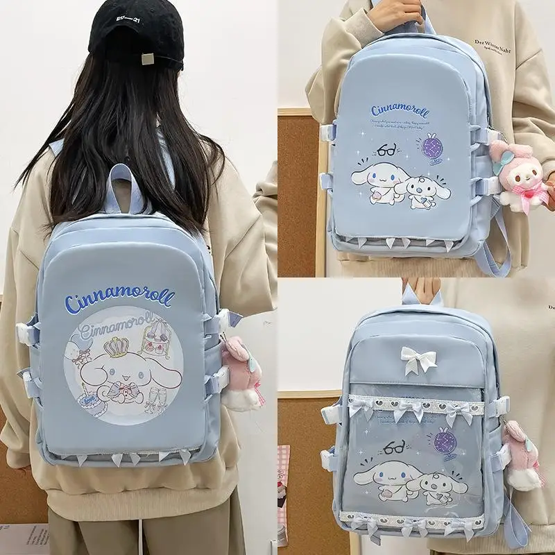 

Sanrio Backpack Hellokitty Backpack Kuromi Kawaii Anime Student Backpack My Melody Cartoon Girl Bag Birthday Christmas Gift