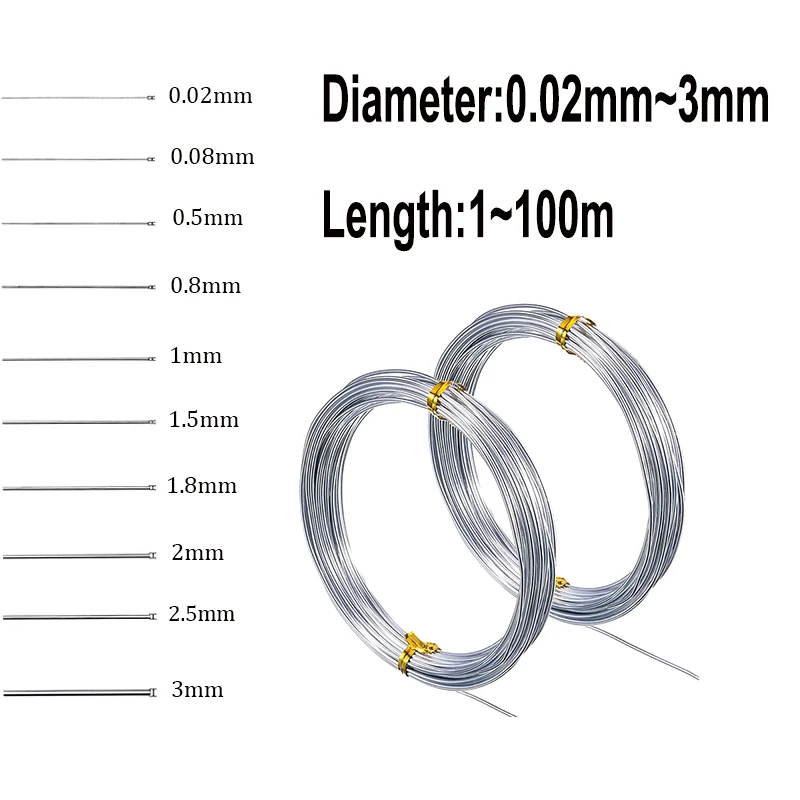 Fil Rigide à Ressort en Acier Inoxydable, 100m-1m, Diamètre 0.02