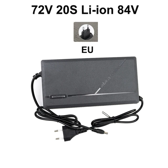 Smart Multi-Voltage Lithium Battery Charger with Adjustable Ampere Settings and EU Plug