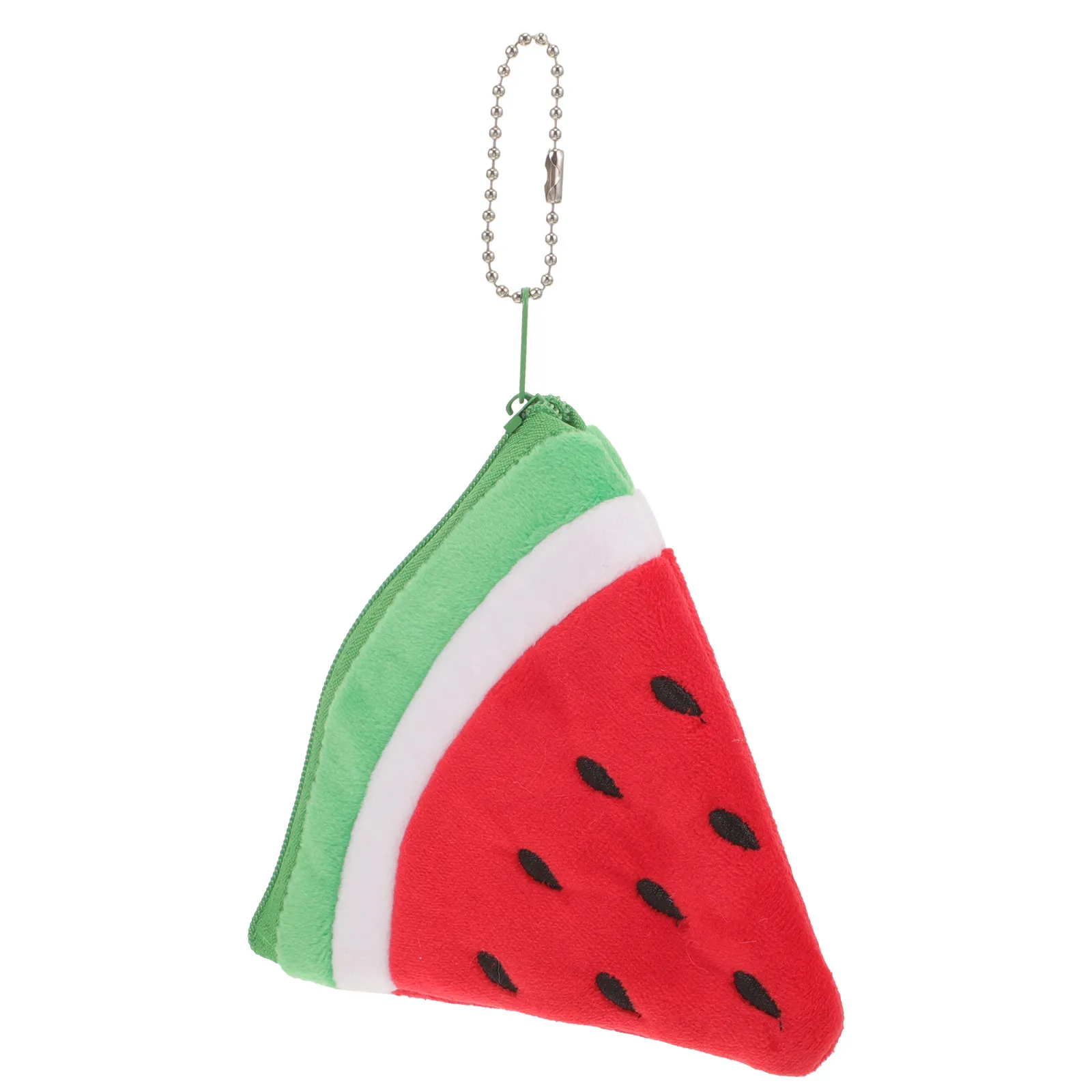 키체인 지갑 수박 모양 부드러운 소재 작은 지퍼 동전 지갑 여성용 가방 일상 사..