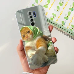 Charming Painted Soft Silicone TPU Phone Case - Vibrant Design for Redmi 9 (Blue)