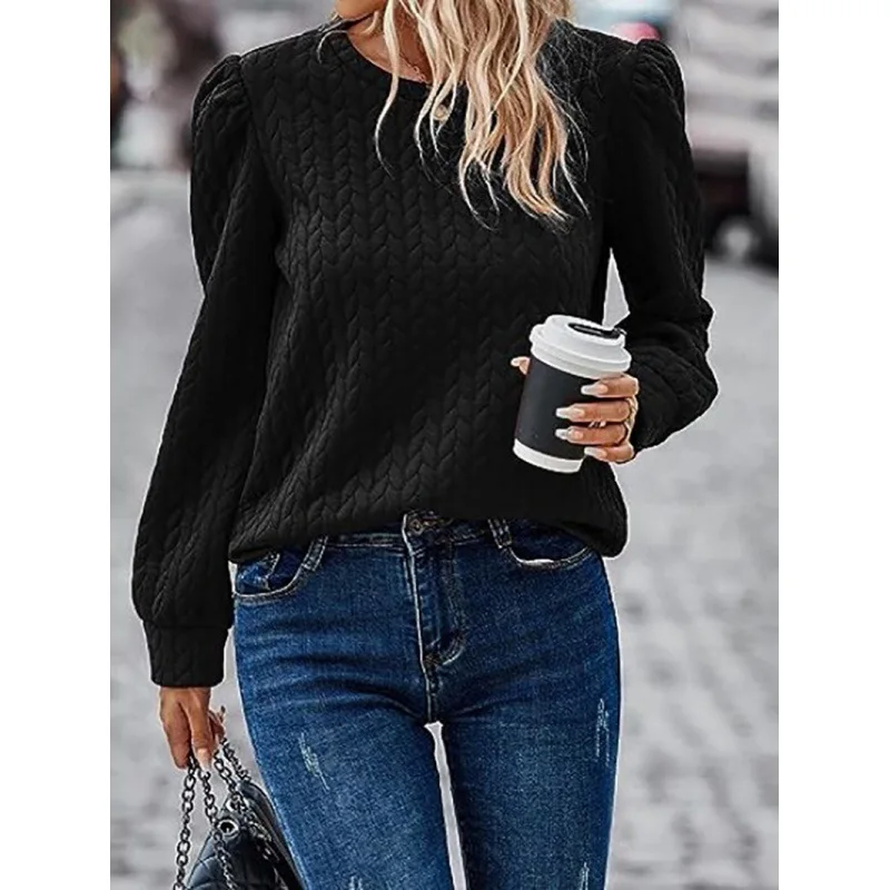 Women Long Sleeve Twist Knot Sweatshirt Pullover