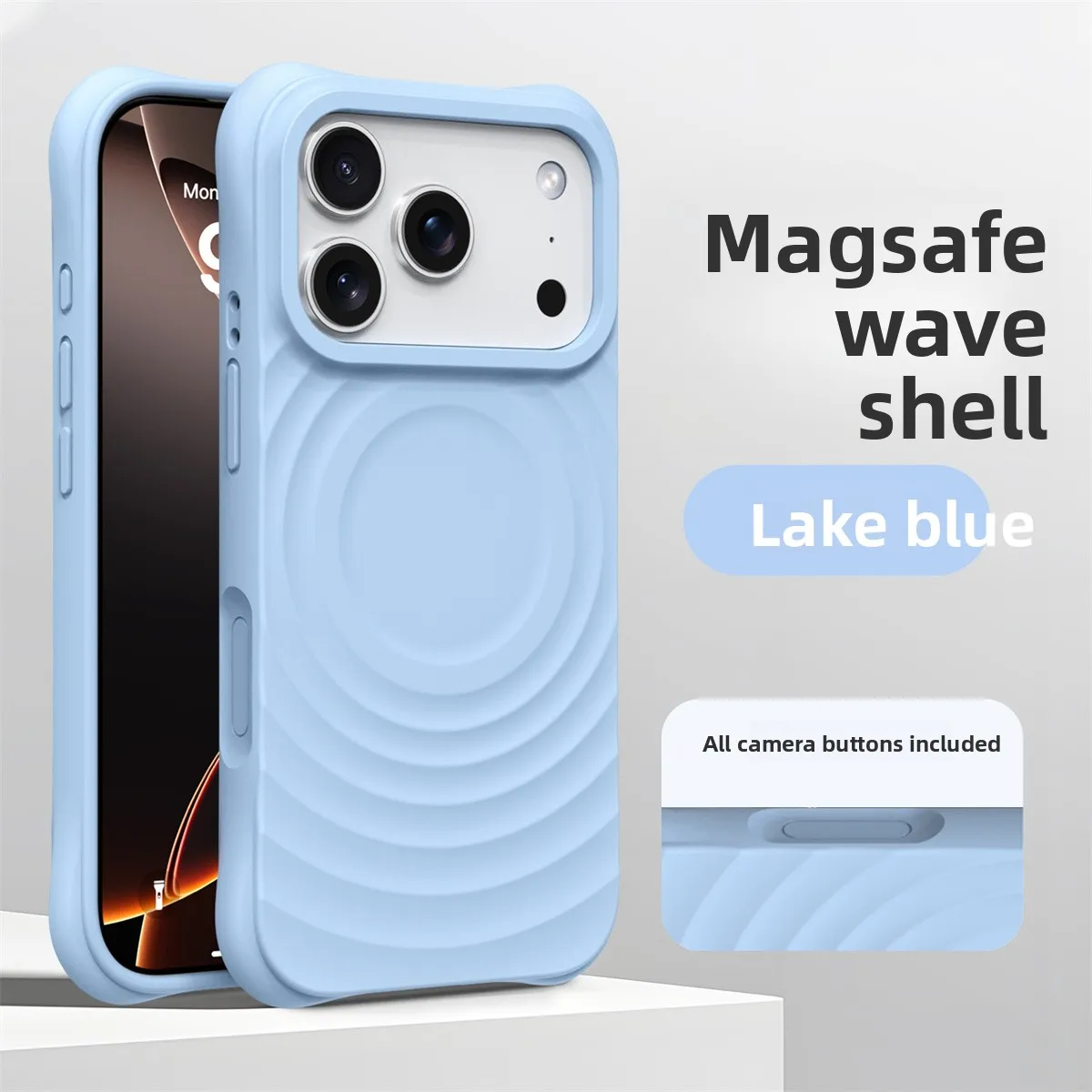 Water Ripple Silicone Magnetic Phone Case with Magsafe Wireless Charging Compatibility - Soft Shockproof Cover