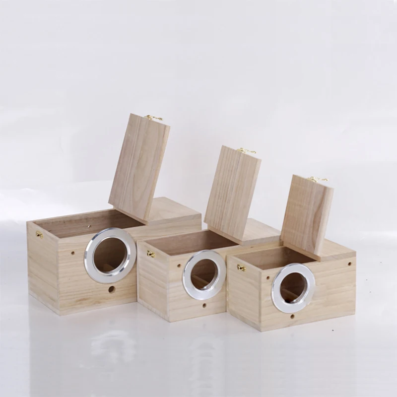 Pet Bird House Parakeet Nest Box Bird House Budgie Wood Breeding Box For Lovebirds Parrotlets Mating