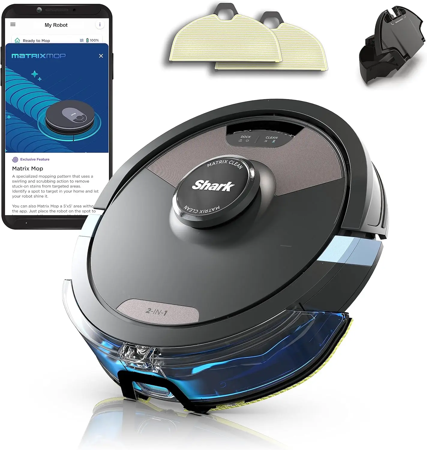 

SHARK RV2620WD AI Ultra Robot Vacuum and Mop with Matrix Clean Navigation, CleanEdge Technology, Perfect for Pet Hair,