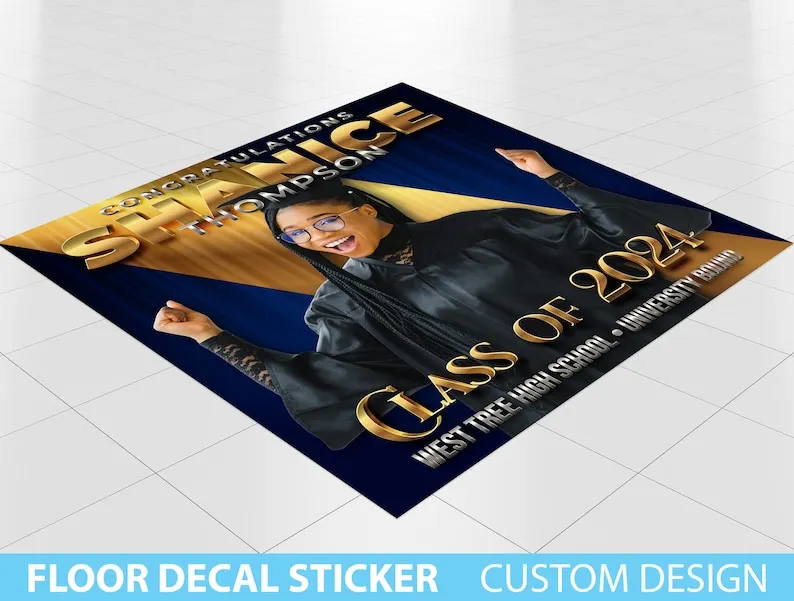 

Наклейка на пол на заказ, съемная наклейка, виниловый напольный баннер, клейкий напольный баннер, декоративная наклейка на выпускной