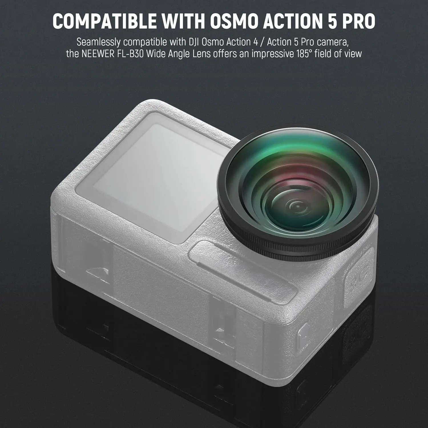 Objectif Grand Angle 185° NEEWER FL-B30 pour DJI Osmo Action 5 Pro/4