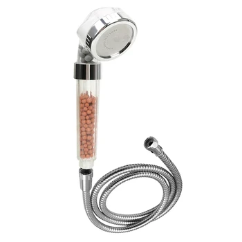 Soffione doccia con filtro per pietre anioniche minerali da bagno, soffione doccia a risparmio idrico ad alta pressione, 3 modalità, accessori da bagno 1