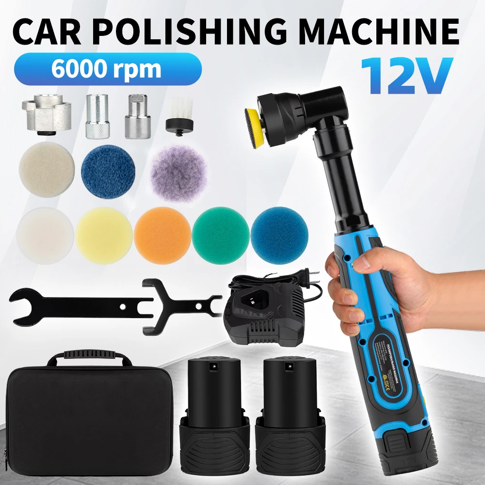 HILDA Electric Polisher 2 Inch Cordless Polisher 12V Adjustable Speed Car Furniture Polishing Tool Machine With Durable Battery