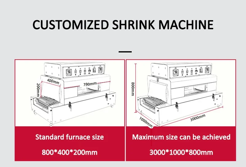 220v Electric Shrink Film Packaging Machine Heat Shrink Plastic Automatic Double