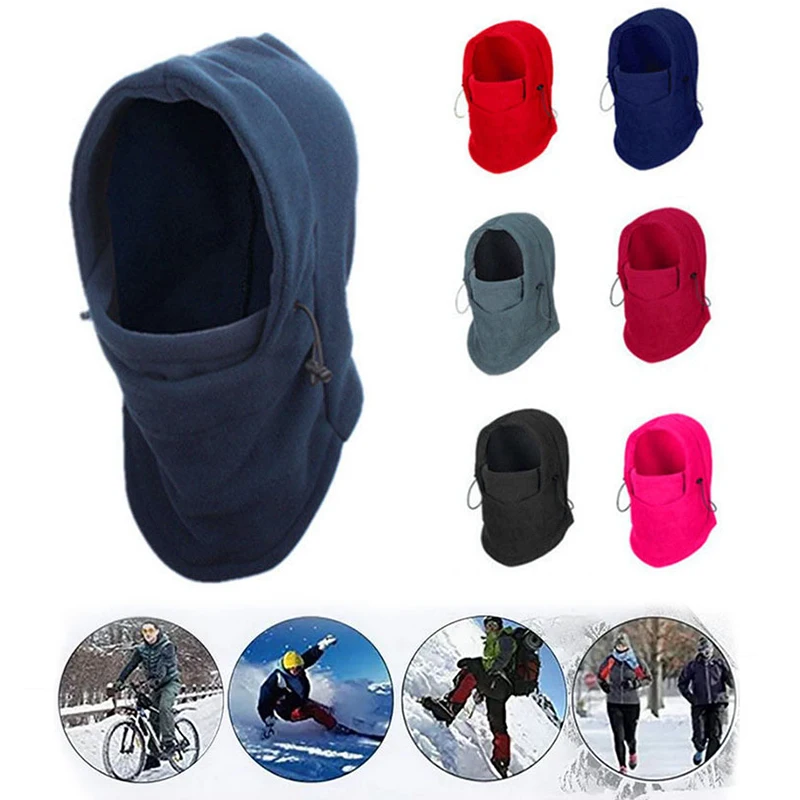 

Winter Thermal Fleece Balaclava Men Hat Neck Warmer Hiking Scarf Waterproof Hunting Cycling Hat Hooded Neck Snowboard Face Mask