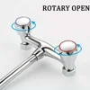 Hot Cold Faucet Tap Handle Knob Universal Replacement Handle Silver Tone Red+Blue 2Pcs/Set Faucet Handle Bathroom Accessories 5