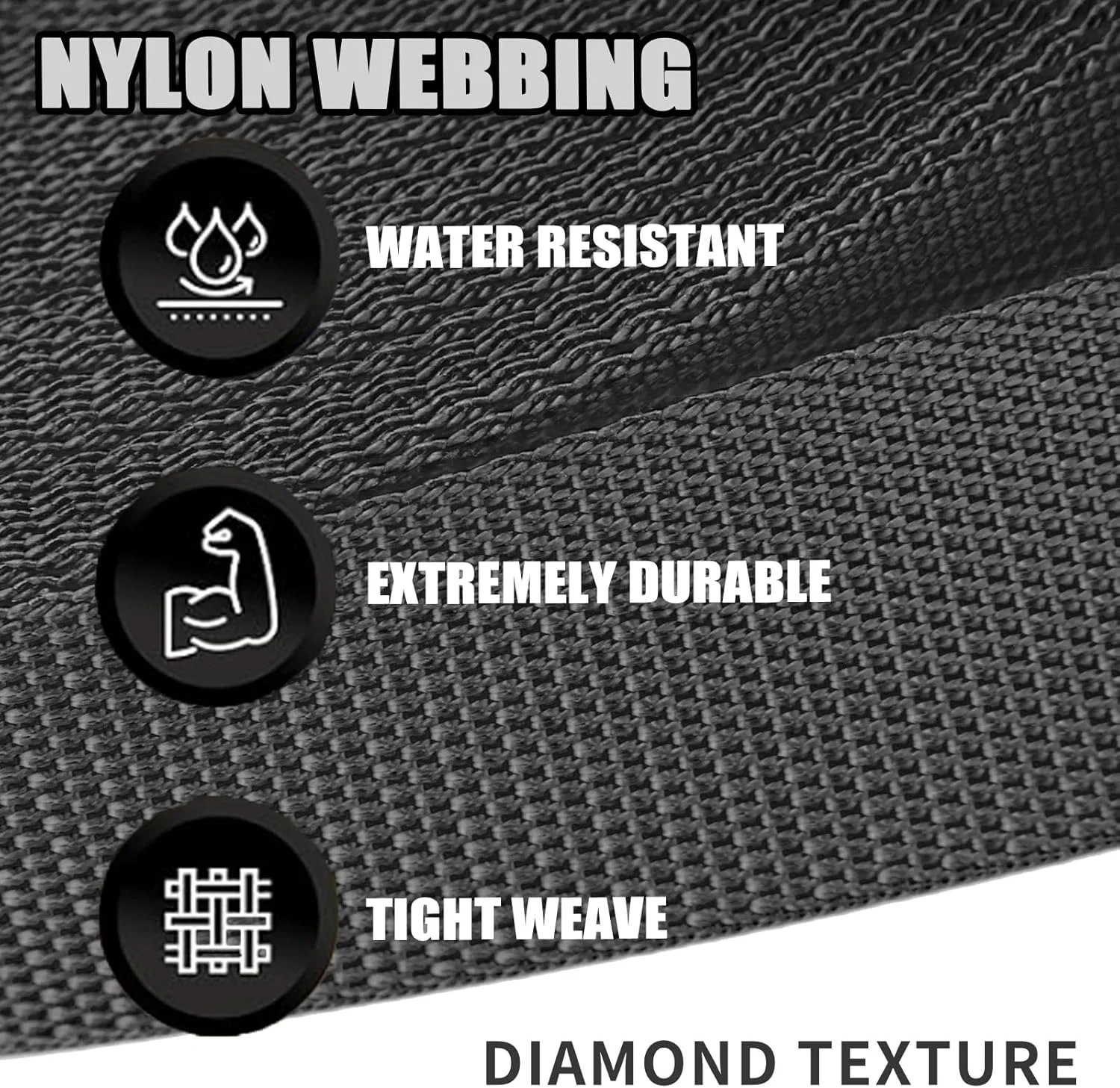 Nylon Webbing 1 inch 3 Yards Backpack Straps Belt for Seatbelt Bag Luggage