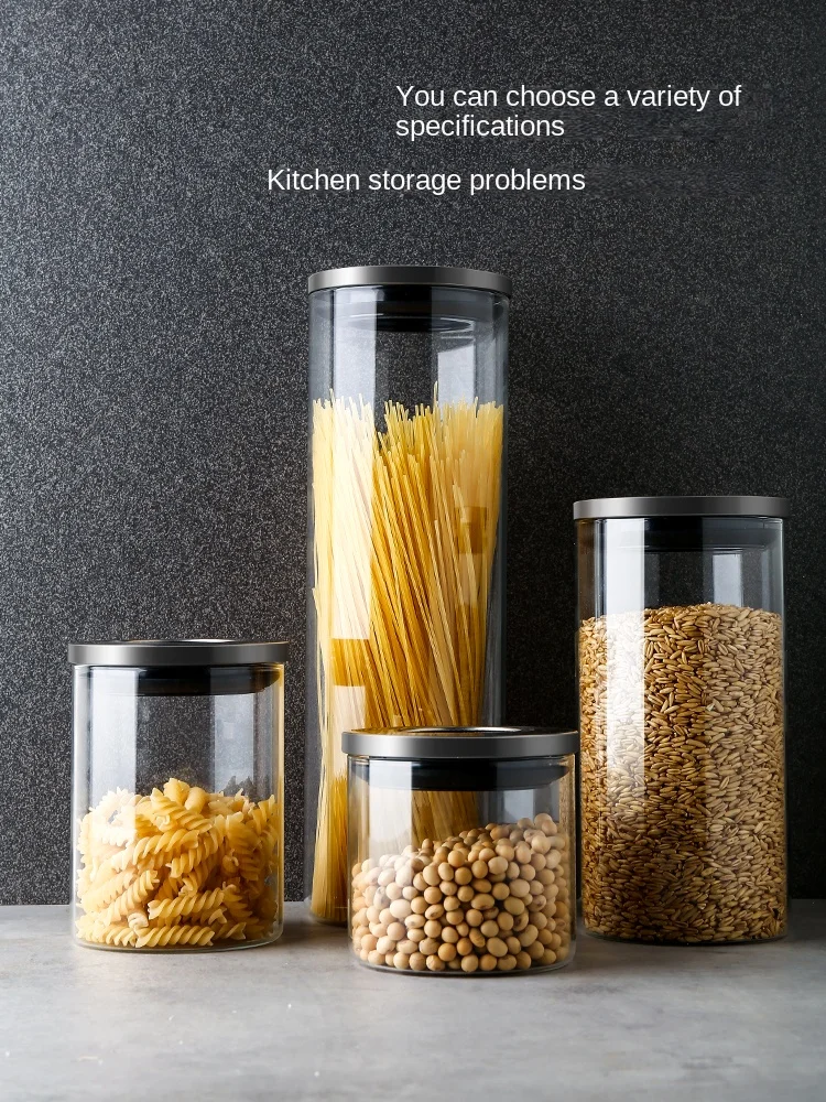 Press-Sealed Food Vacuum Storage Container for Grains, Coffee