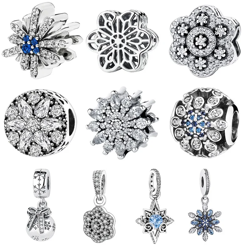 

Snow S925 Sterling Silver Charms Beads Bracelet Pendant Fit Original Charms Bracelets Snake Chain Necklace Womens Jewelry