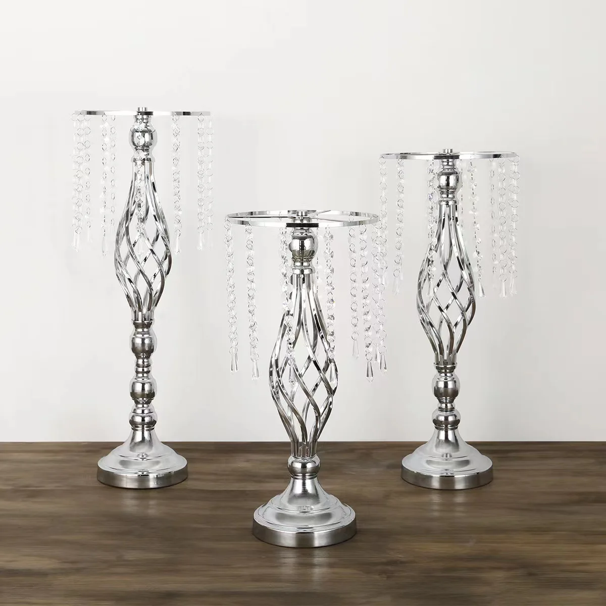8/ 10 PCS Quisite Flower Vase Twist Shape Stand Golden/ Silver Wedding/ Table Centerpiece Road Lead Home Decor 6