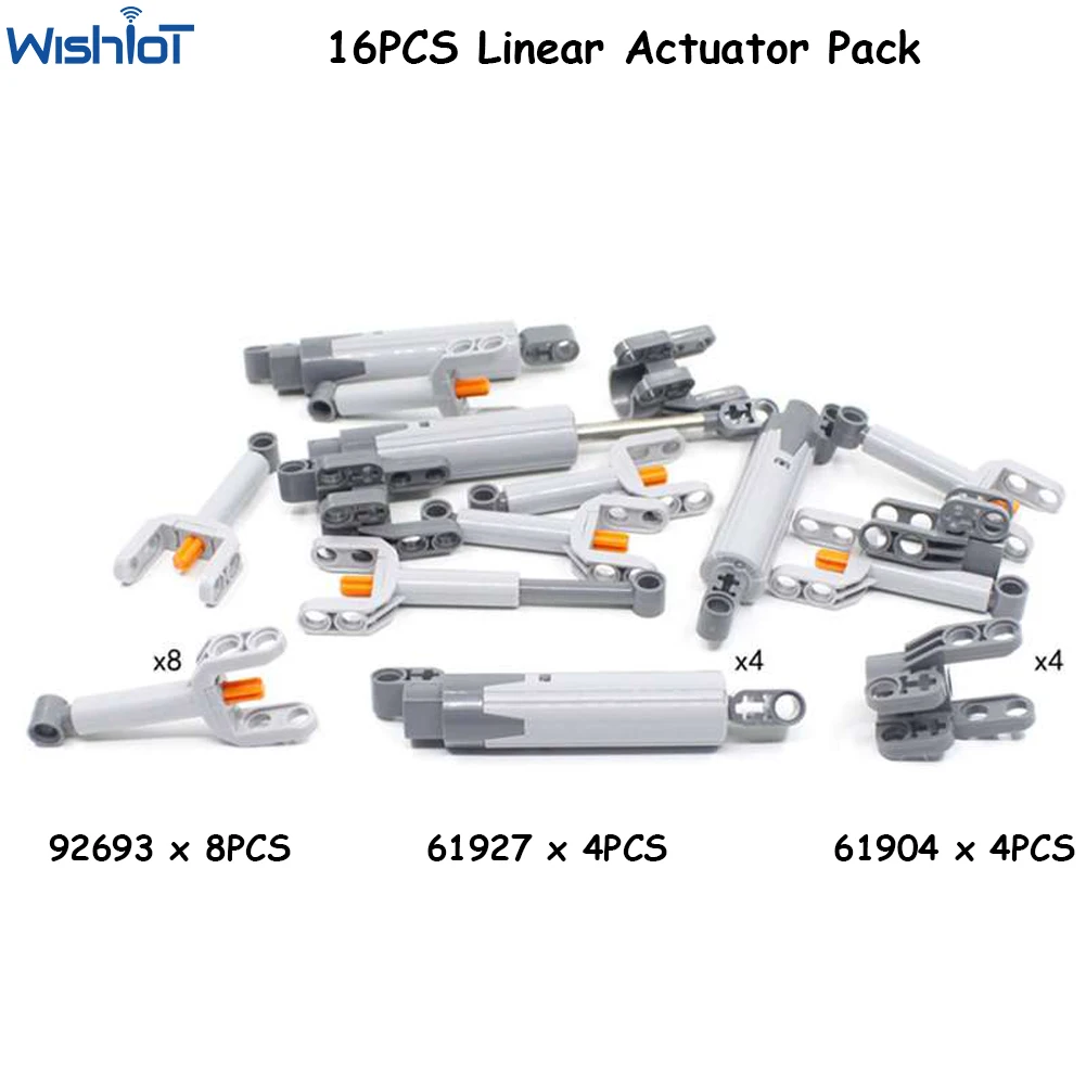 Pack de tiges télescopiques dynamiques, actionneur linéaire, blocs de construction MOC compatibles avec legoeds 61927 92639 61904 40918, 16 pièces