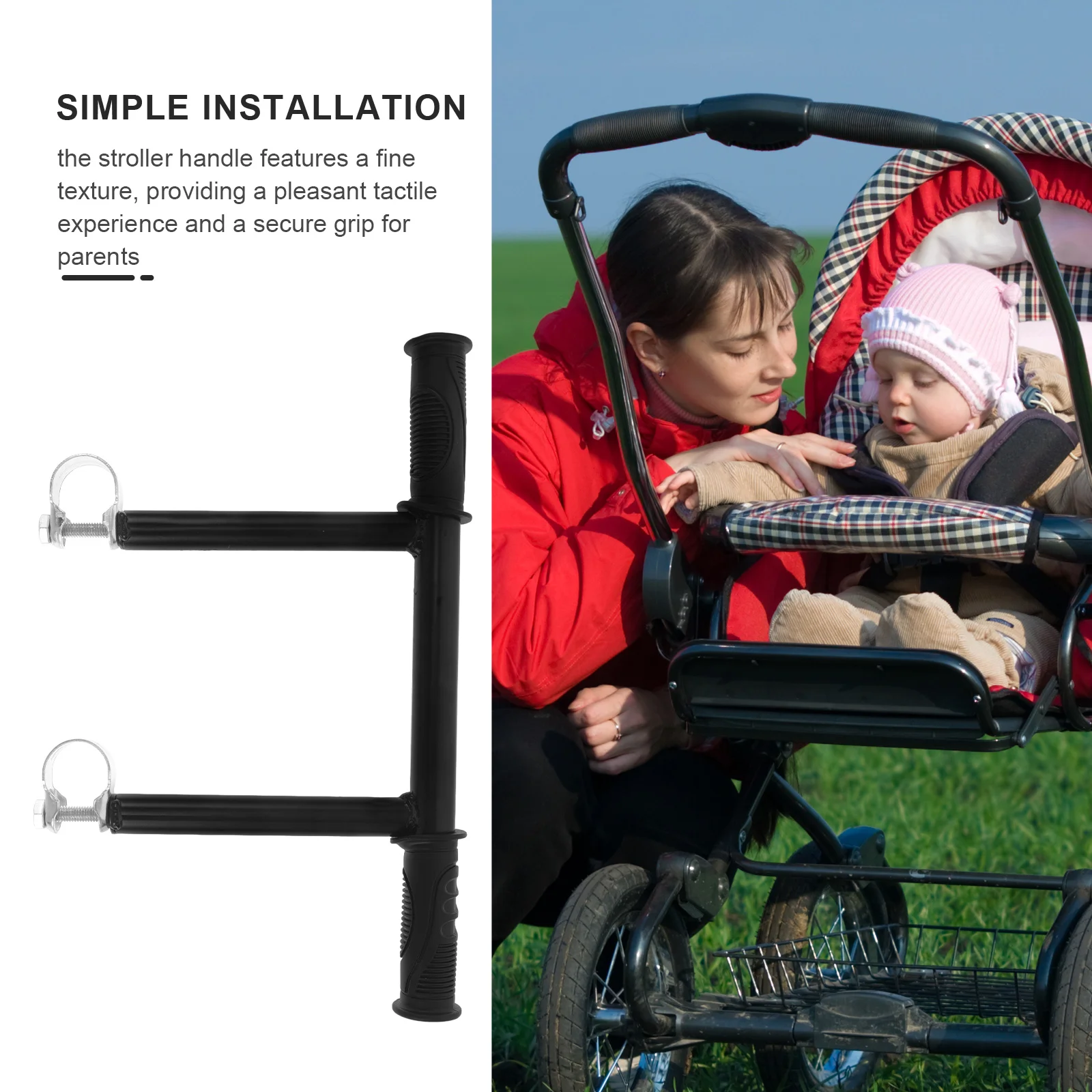 Higher Handrail Pushchair Baby Stroller Arm Booster Handlebar Extender Bracket Pram Bicycle Bike Handlebars Plastic Bag