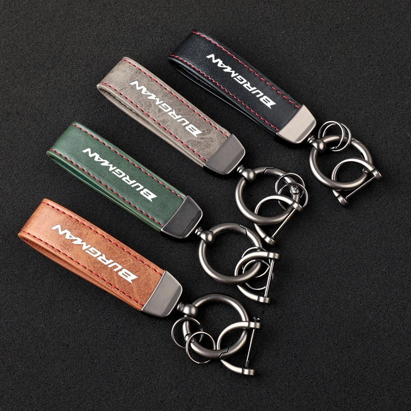 

Premium material leather motorcycle key ring chain for Suzuki AN200 AN250 AN400 AN650 Burgman Accessories